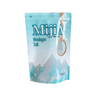 Chinese Factory Customized Printed Zipper Stand Up Pouch Mylar Bags 2KG Sea Salt Packing Ziplock Bags